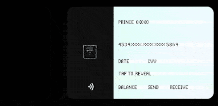 Font in action on payment card OS