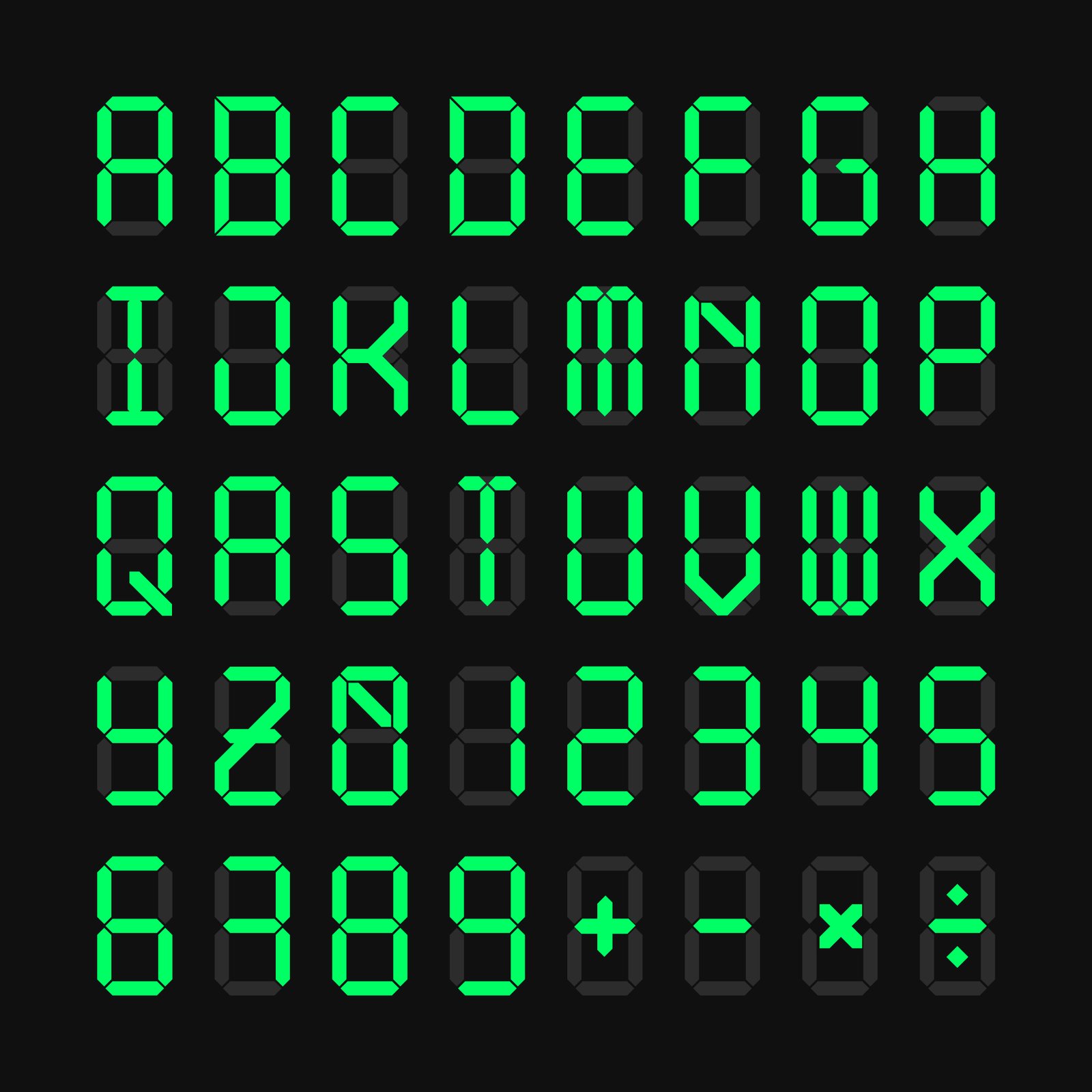 Segmented Hybrid Font