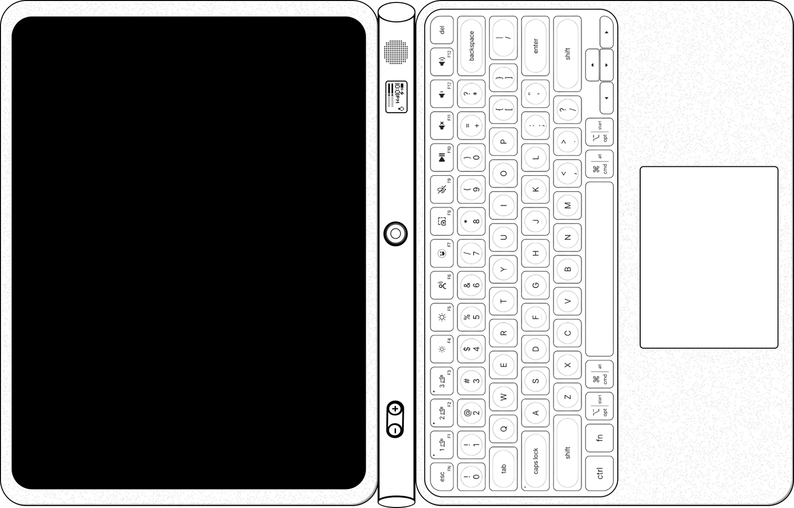 Laptop configuration with keyboard