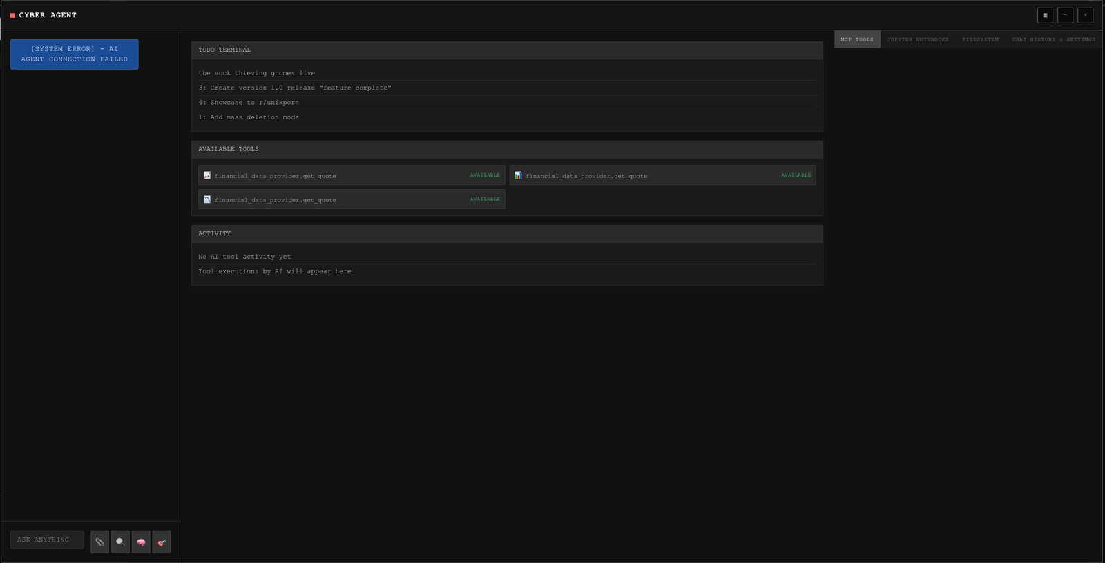 Cyber Agent terminal interface