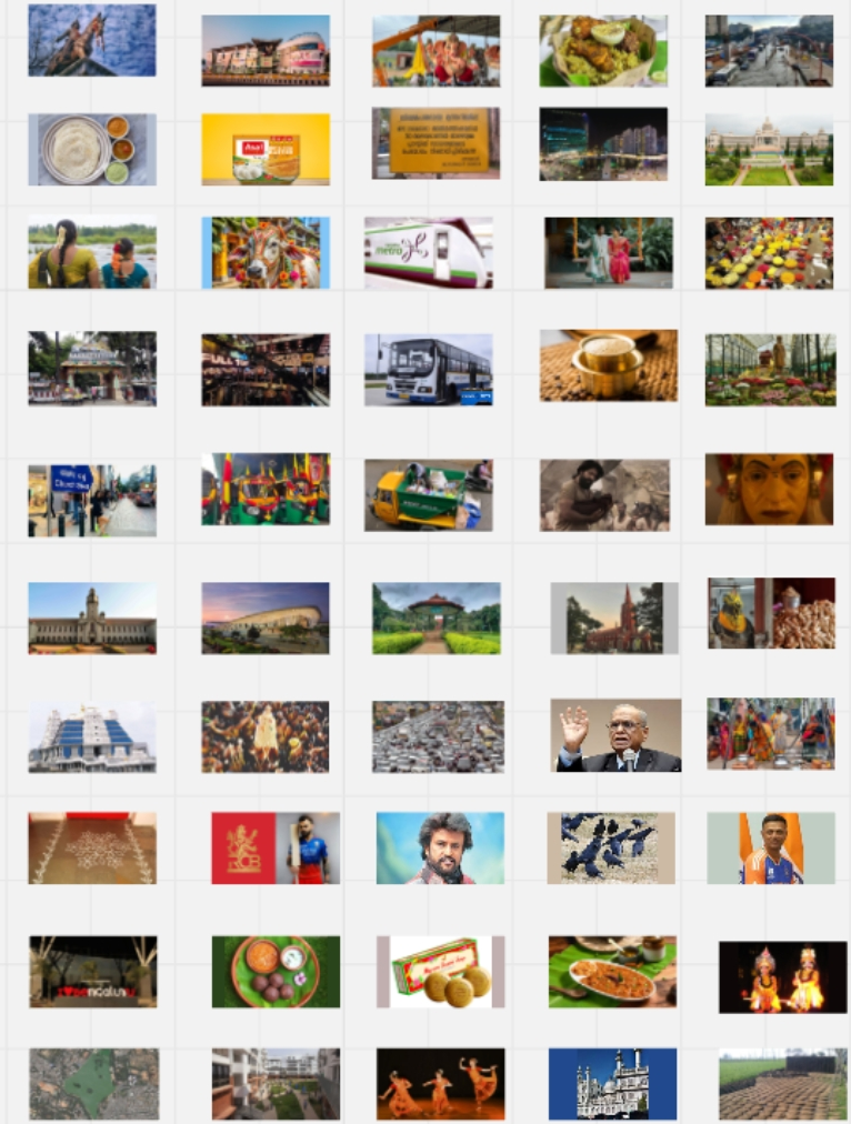 Miro board showing online card sorting with 50 images, annotations and semantic groupings